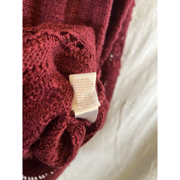 Lauren Conrad Women's Small Maroon Knit Long Sleeve Sweater - Picture 5 of 12